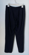Load image into Gallery viewer, Ann Taylor Womens Black Striped Flat Front Straight Leg Dress Pants Size 2P