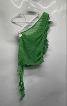 Load image into Gallery viewer, Zara Womens Green Asymmetrical Ruffle Sleeveless One-Shoulder Blouse Top Size S