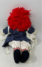 Load image into Gallery viewer, Aurora Red Yarn Hair Decorative Raggedy Ann Cloth Doll With Blue Floral Outfit