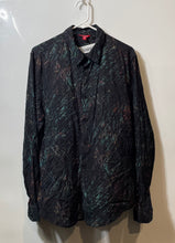 Load image into Gallery viewer, Guess Mens Black Abstract Print Long Sleeve Collared Button-Up Shirt Size M