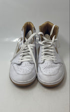 Load image into Gallery viewer, Nike Womens Air Jordan 1 Retro High OG White Gold Tone Sneaker Shoes Size 10