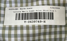 Load image into Gallery viewer, Lacoste Mens Green Gingham Print Long Sleeve Regular Fit Button-Up Shirt Size L