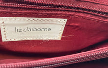 Load image into Gallery viewer, Liz Claiborne Womens Red Croc Embossed Leather Chain Strap Flap Shoulder Handbag