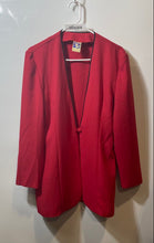 Load image into Gallery viewer, Yessica Womens Red Long Sleeve Mid-Length Button Front Blazer Jacket Size 42