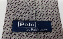 Load image into Gallery viewer, Polo By Ralph Lauren Mens Gray Printed Bar Track Adjustable Pointed Tie