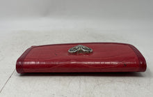 Load image into Gallery viewer, Unbranded Womens Red Genuine Leather Croc-Embossed Zipper Designer Snap Wallet