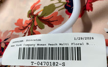 Load image into Gallery viewer, New York & Company Womens Peach Multicolor Floral Cold-Shoulder Blouse Top Sz M