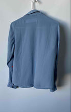 Load image into Gallery viewer, Rojo Tú Womens Blue Long Sleeve Collared Pullover Blouse Top Size Small