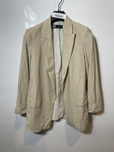 Load image into Gallery viewer, Zara Womens Beige Long Sleeve Peak Lapel Open Front Blazer Jacket Size XS
