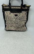 Load image into Gallery viewer, Fossil Womens Beige Black Zebra Print Detachable Strap Double Handle Tote Purse