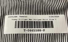 Load image into Gallery viewer, Tommy Hilfiger Mens Black White Striped Cotton Classic Fit Button-Up Shirt Sz L