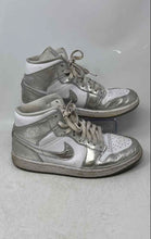 Load image into Gallery viewer, Nike Womens Air Jordan 1 Mid SE FN5031-100 White Silver Basketball Shoes Sz 9.5