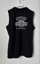 Load image into Gallery viewer, Harley-Davidson Womens Black Gray Sleeveless Collared Full-Zip Vest Size Large