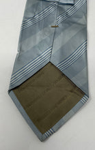 Load image into Gallery viewer, Armani Collezioni Mens Blue Striped Silk Keeper Loop Adjustable Pointed Tie