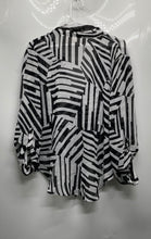 Load image into Gallery viewer, Chico's Womens Black And White Long Sleeve Button Front Blouse Top Size 2