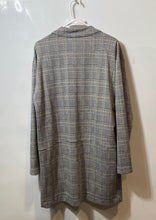 Load image into Gallery viewer, Express Womens Gray Plaid Long Sleeve Open Front Blazer Jacket Size Medium