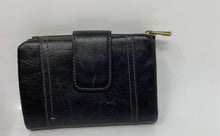 Load image into Gallery viewer, Fossil Womens Black Leather Credit Card Wristlet Wallet