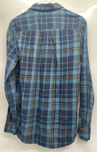 Load image into Gallery viewer, The North Face Mens Blue Plaid Long Sleeve Chest Pocket Button-Up Shirt Size S