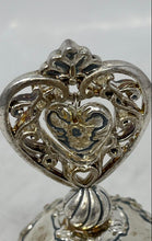 Load image into Gallery viewer, Silver-Tone Holiday Look Hearts Themed Tradition Make-Up Hand Bell