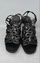 Load image into Gallery viewer, Via Spiga Womens Dark Gray Leather Open Toe Stiletto Strappy Heels Size 8.5M
