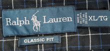 Load image into Gallery viewer, Ralph Lauren Mens Black Tattersall Plaid Print Classic Fit Button-Up Shirt Sz XL