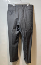 Load image into Gallery viewer, Mens Gray Striped Print Pleated Front Straight-Leg Dress Pants No Size