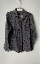 Load image into Gallery viewer, Express Mens Black White Printed Long Sleeve Collared Dress Shirt Size L 16-16.5