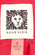 Load image into Gallery viewer, Anne Klein Womens Red Long Sleeve V-Neck Collarless Pullover Blouse Top Size 8
