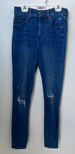 Load image into Gallery viewer, Express Womens Blue Denim Dark Wash Pockets Distressed Skinny Leg Jeans Size 2R