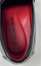 Load image into Gallery viewer, Bruno Marc Mens Black Leather Slip-On Almond Toe Loafer Shoes Size 8.5