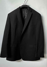 Load image into Gallery viewer, Calvin Klein Mens Black Wool Long Sleeve Single-Breasted Two-Button Blazer 46R