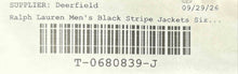 Load image into Gallery viewer, Lauren Ralph Lauren Mens Black Striped Single-Breasted Two-Button Blazer Sz 38S