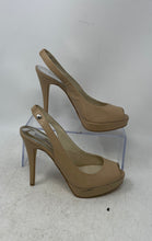 Load image into Gallery viewer, Michael Kors Womens Beige Peep Toe High Stiletto Slingback Heels Size 7 M