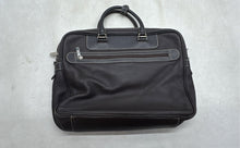 Load image into Gallery viewer, Cole Haan Mens Black Leather Inner Pockets Double Handle Laptop Case Briefcase