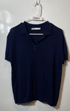 Load image into Gallery viewer, Zara Womens Blue Short Sleeve Spread Collar Polo Shirt Size Large