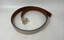 Load image into Gallery viewer, Michael Kors Womens White Monogram Leather Adjustable Reversible Belt