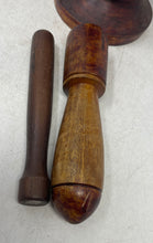 Load image into Gallery viewer, Vintage Brown Floral Hand-Carved Wood 3 Pcs Footed Mortar And Pestle Set