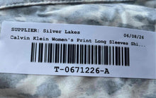 Load image into Gallery viewer, Calvin Klein Jeans Womens White Gray Animal Print Long Sleeve Button-Up Shirt M