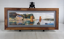 Load image into Gallery viewer, Long Landscape Wall Decor Framed Art Painting Of Sailboats Signed By Felte
