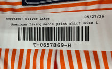 Load image into Gallery viewer, American Living Mens Orange White Striped Print Cotton Button-Up Shirt Size L
