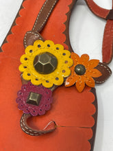 Load image into Gallery viewer, Authentic Moschino Womens Orange Flower Thong Sandals Size EUR 38.5 Damaged