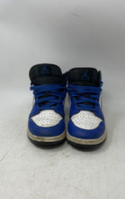 Load image into Gallery viewer, Nike Boys Air Jordan 1 Mid DQ8423-402 Black White Blue Basketball Shoes Sz 6.5Y
