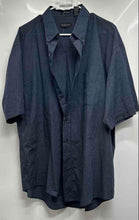 Load image into Gallery viewer, Van Heusen Mens Blue Grid Micro Check Short Sleeve Wrinkle Free Dress Shirt XL