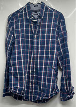 Load image into Gallery viewer, Tommy Hilfiger Mens Blue Plaid Classic Fit 80's 2-Ply Button-Up Shirt Size S