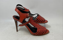 Load image into Gallery viewer, Coach Womens Izzy Q7083 Red Leather Stiletto Ankle Strap Heels Size 8B