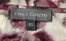Load image into Gallery viewer, Vince Camuto Womens Purple White Abstract Print Long Sleeve Blouse Top Size XS