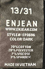 Load image into Gallery viewer, Enjean Womens Blue Denim Dark Wash Stretch Pockets Flared Jeans Size 13/31