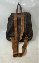Load image into Gallery viewer, Calvin Klein Womens Brown Monogram Print Adjustable Strap Top Handle Backpack