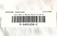 Load image into Gallery viewer, Zara Mens White Cotton Long Sleeve Collared Slim Fit Button-Up Shirt Size M