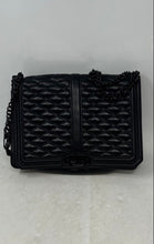 Load image into Gallery viewer, Rebecca Minkoff Womens Black Quilted Chain Strap Flap Medium Shoulder Bag